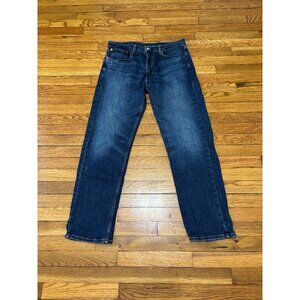 Levi's 505 Jeans Mens Size 34x32 Blue Dark Wash Blue Denim Straight Leg Fit